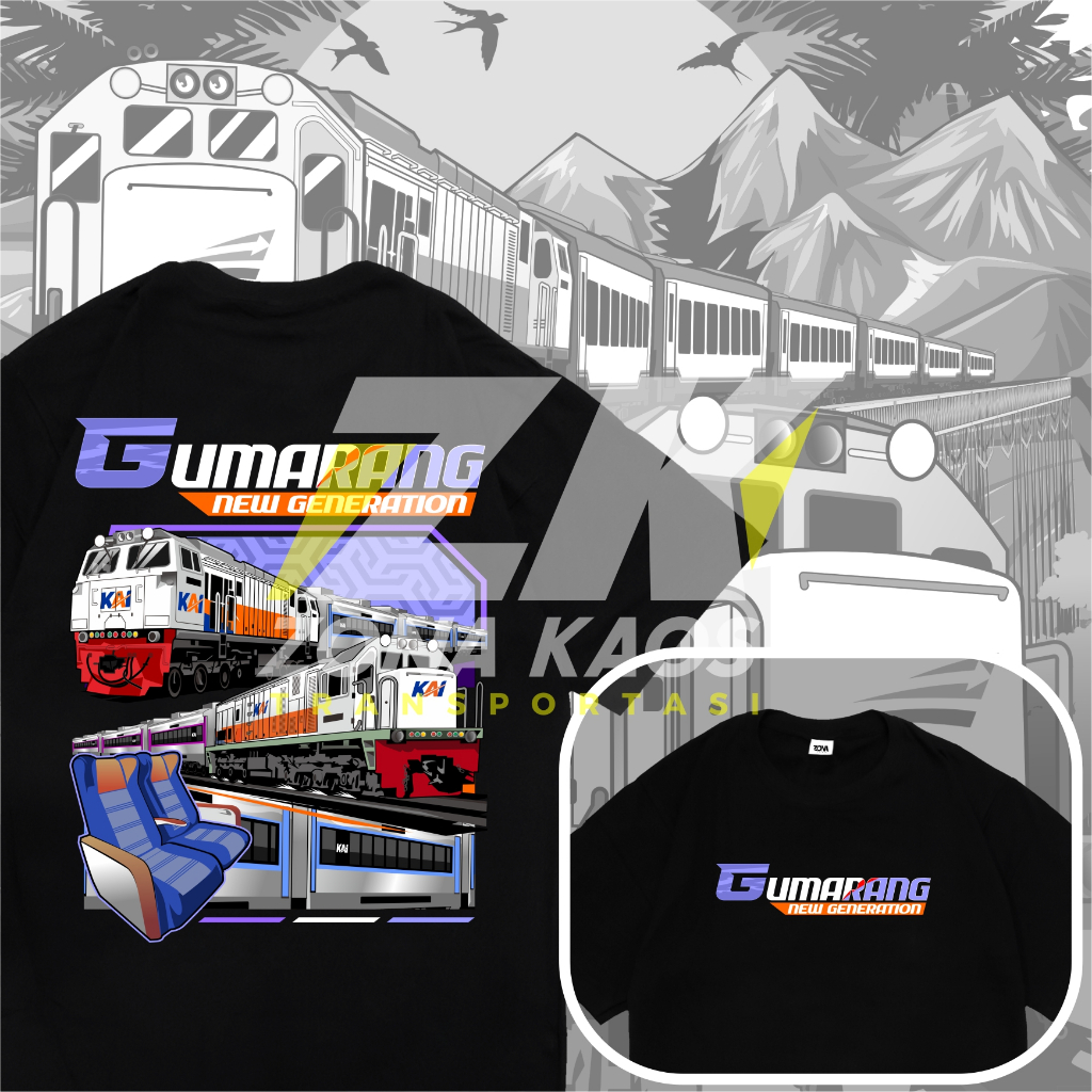 ( FREE STIKER ) KAOS KERETA API GUMARANG KAI ANAK DAN DEWASA - BAJU KERETA API KAI ANAK DAN DEWASA