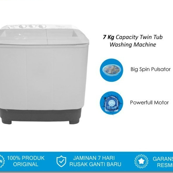 Midea Mesin Cuci 8KG Midea Mesin Cuci 2Tabung - (MTD89NTG)