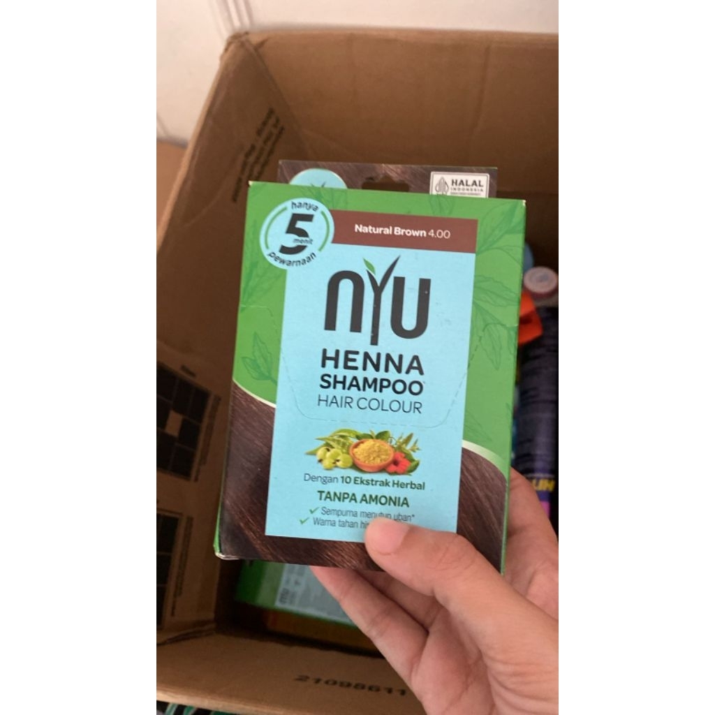 pewarna rambut semir rambut nyu Henna shampo
