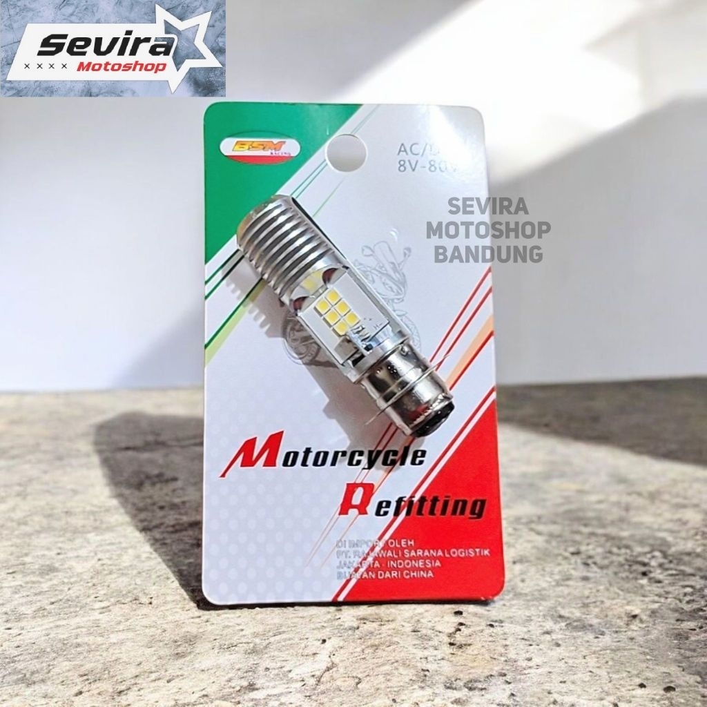 Lampu LED Motor H6 12 Mata AC DC Universal Matic Bebek