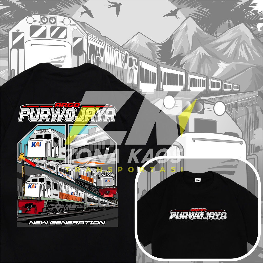 ( FREE STIKER ) KAOS KERETA API PURWOJAYA KAI ANAK DAN DEWASA - BAJU KERETA API KAI ANAK DAN DEWASA