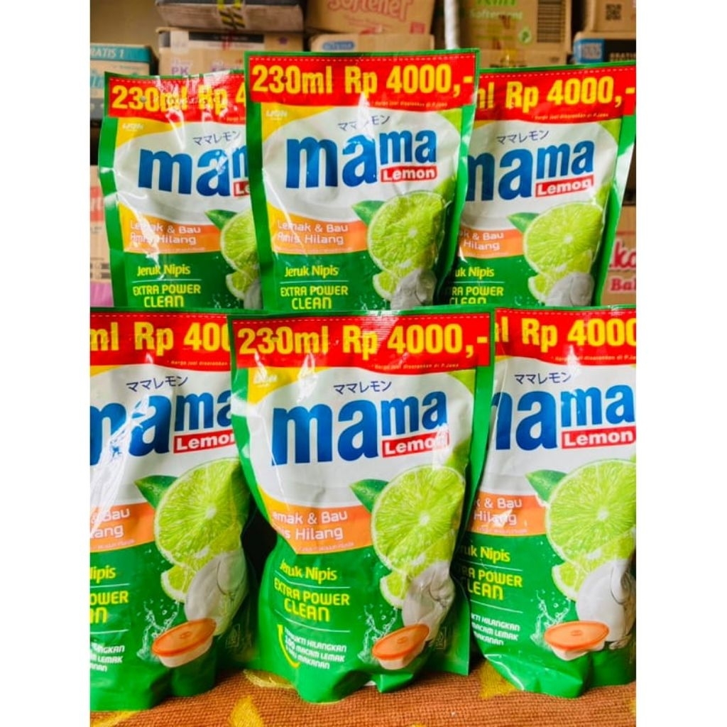 Mama Lemon Kemasan 230ml ecer 4000an 1 Dus isi 24pcs - Mama Lime