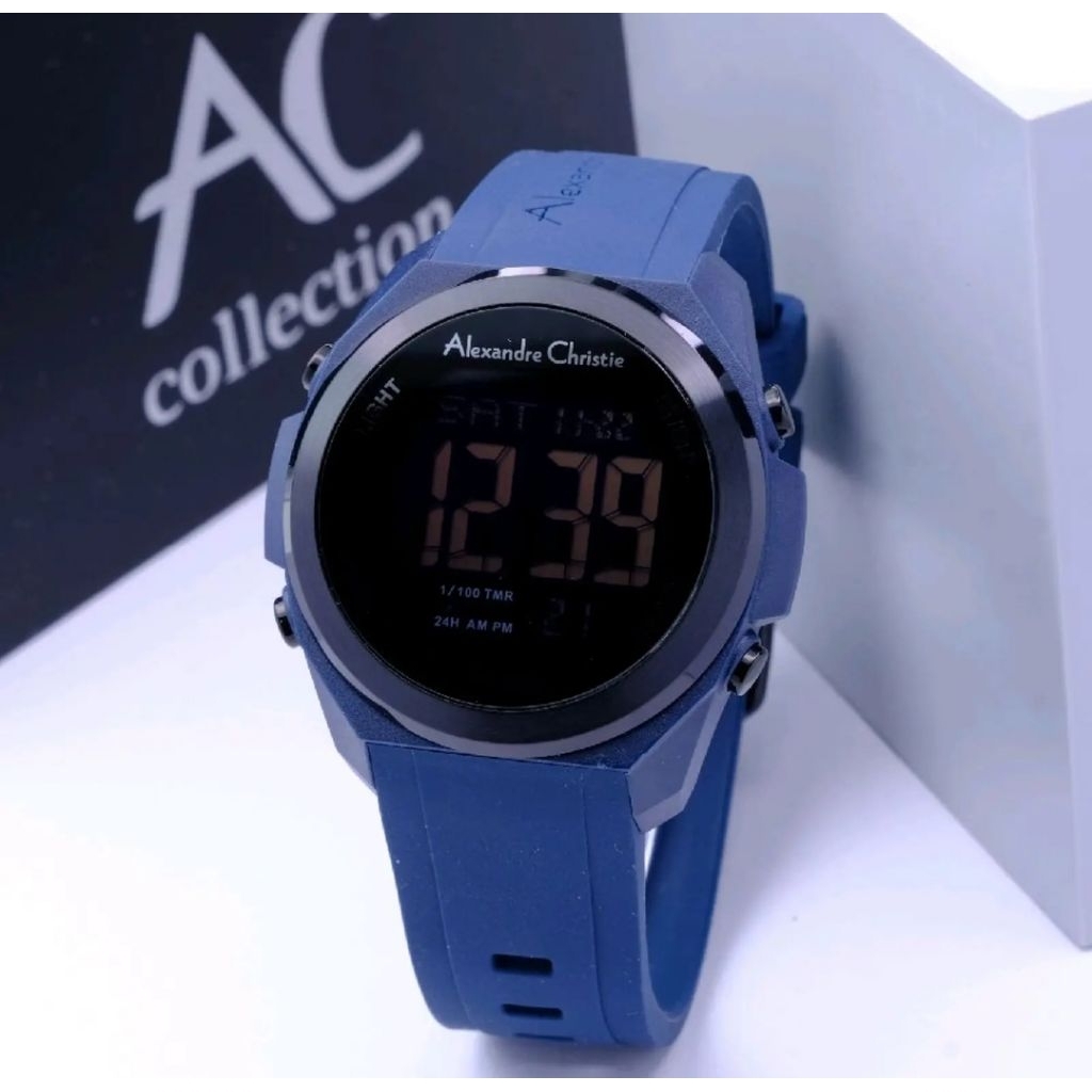 Alexander Christie 9342 Digital Rubber Jam Tangan Pria Original