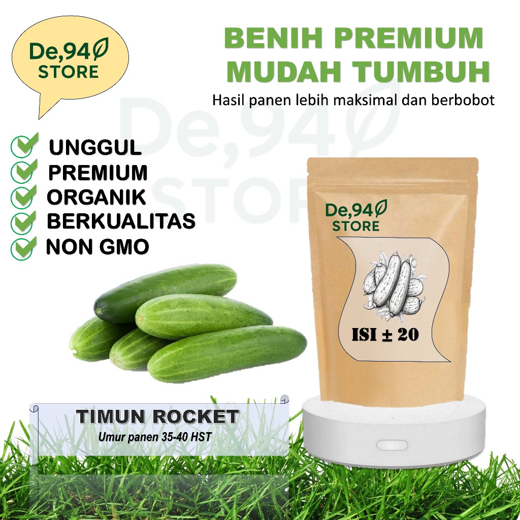 Benih 20 Biji TIMUN HIJAU ROKET Cap Kapal Terbang Benih Timun Lalap Unggul Bisi Chia Tai Seed