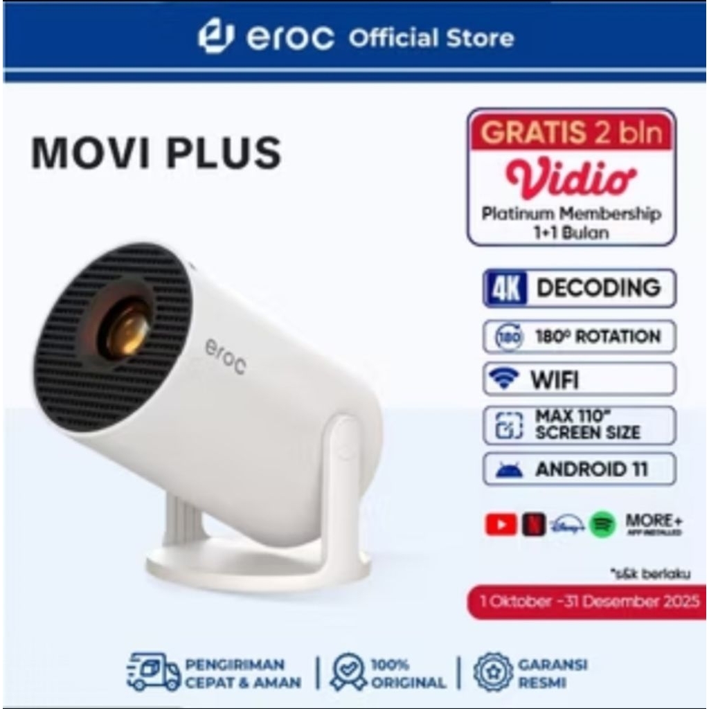 EROC smart mini proyektor LED Android 11