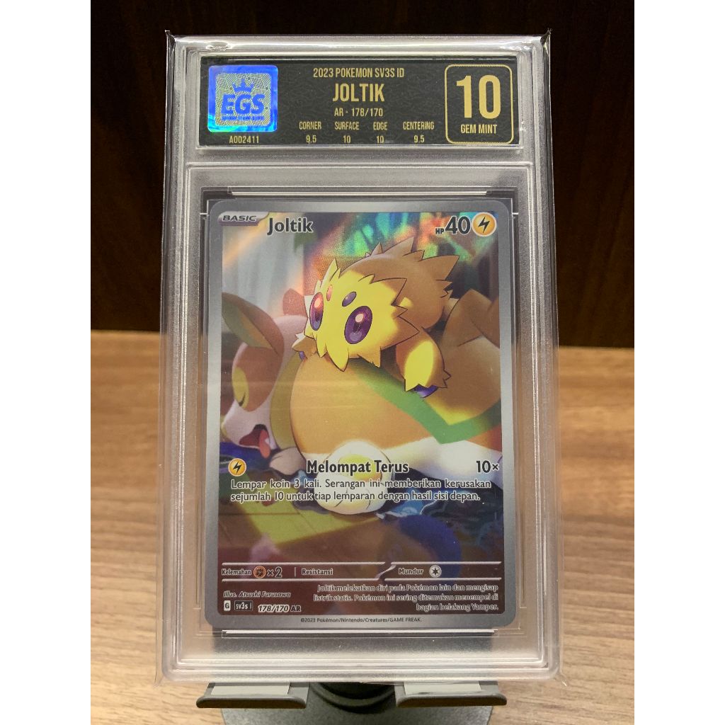 Pokemon TCG Kartu "Joltik" Slab Grading/Graded EGS