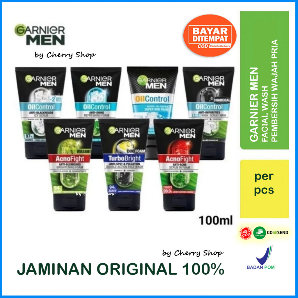 [FACE WASH 50ML | 100ML | ORI] Garnier Men Series - Power White | Acno Fight | Turbolight Foam Scrub