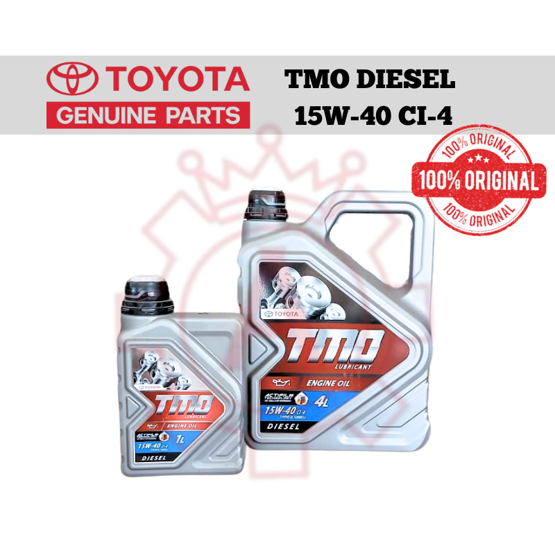 OLI MESIN DIESEL 1 LITER/4 LITER TMO LUBRICANT SAE 15W-40 API CI-4 TOYOTA ORIGINAL