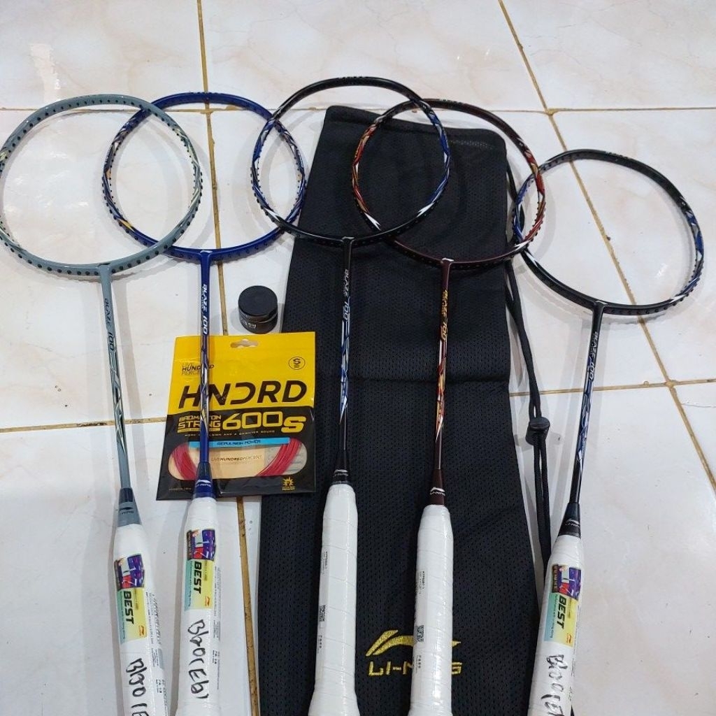 Raket Lining Blaze 100 Raket Badminton Lining Blaze 100/Cover+grip+senar/bonus pasang senar pake mes