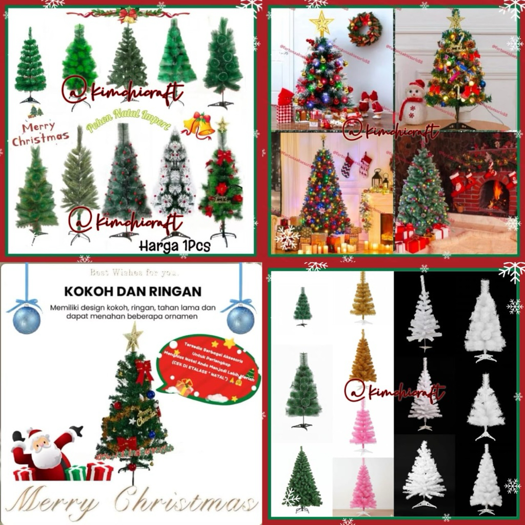POHON NATAL IMPORT PREMIUM / POHON NATAL SALJU / POHON NATAL CEMARA BUAH CHERRY / POHON NATAL UJUNG 