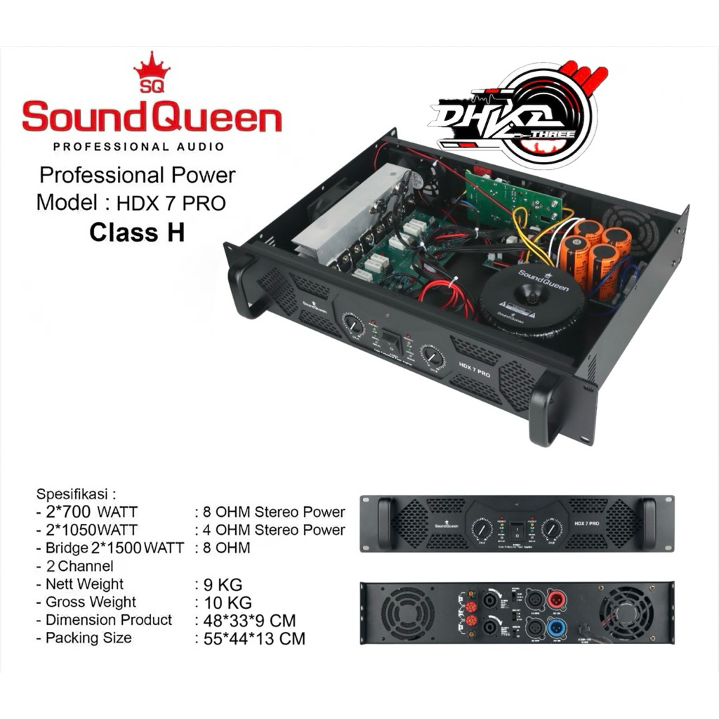 POWER SOUNDQUEEN HDX 7 PRO CLASS H 2 CHANNEL / Power Soundqueen Hdx 7 pro class h 2 channel / power 
