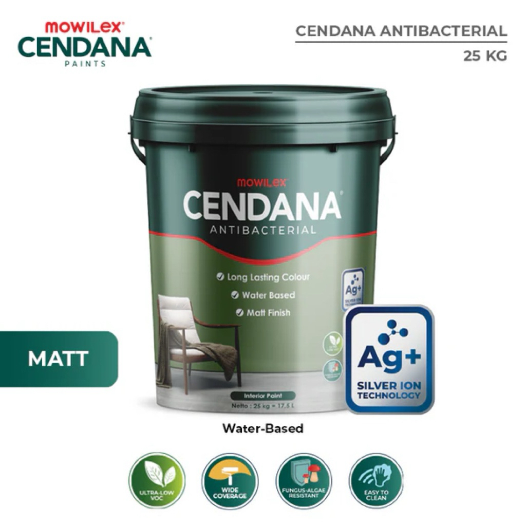 Mowilex Cendana Antibacterial (Semua Warna Tinting / Oplos) Pail 25Kg