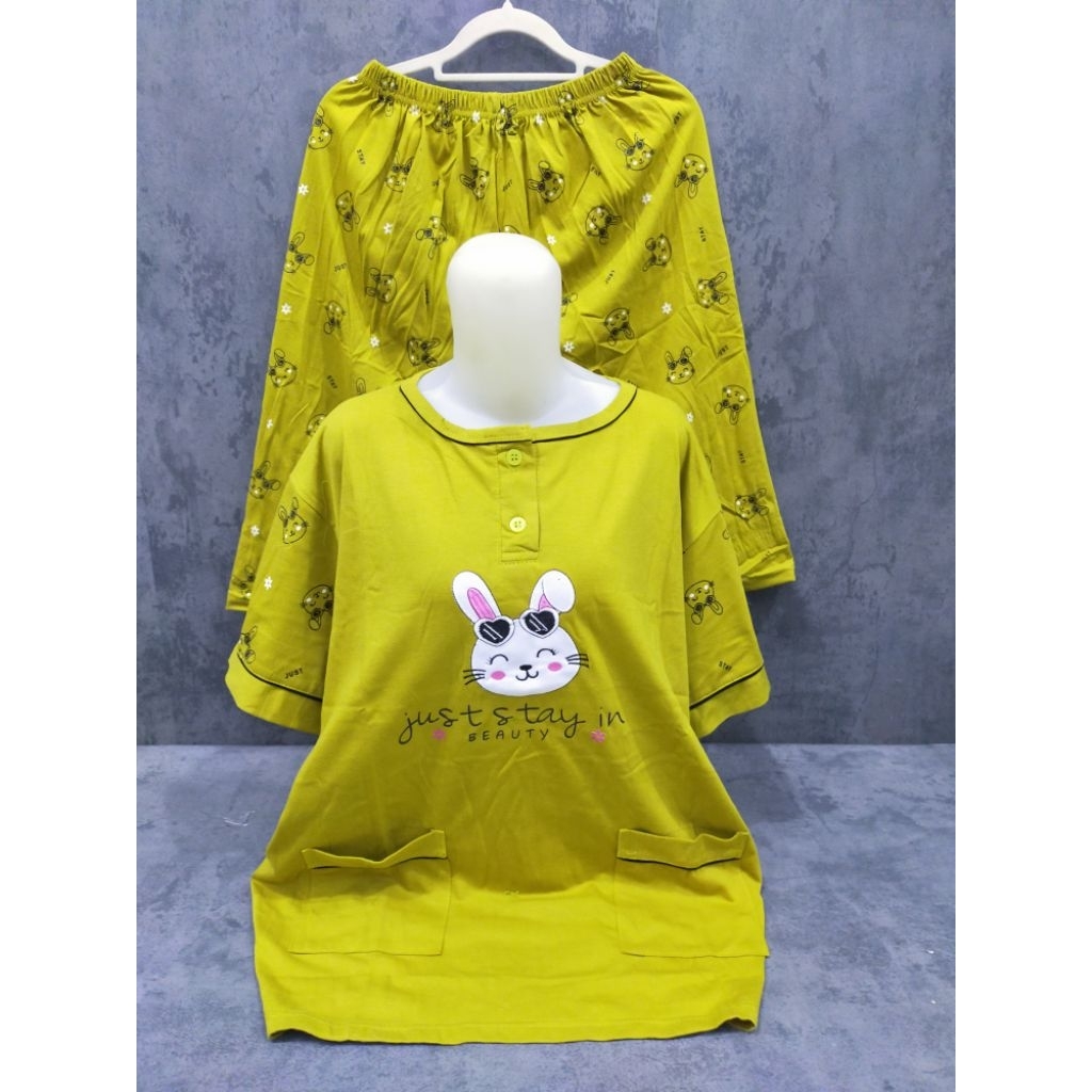 Baju tidur  kulot Tessa /3/4 jumbo Tessa LD 116