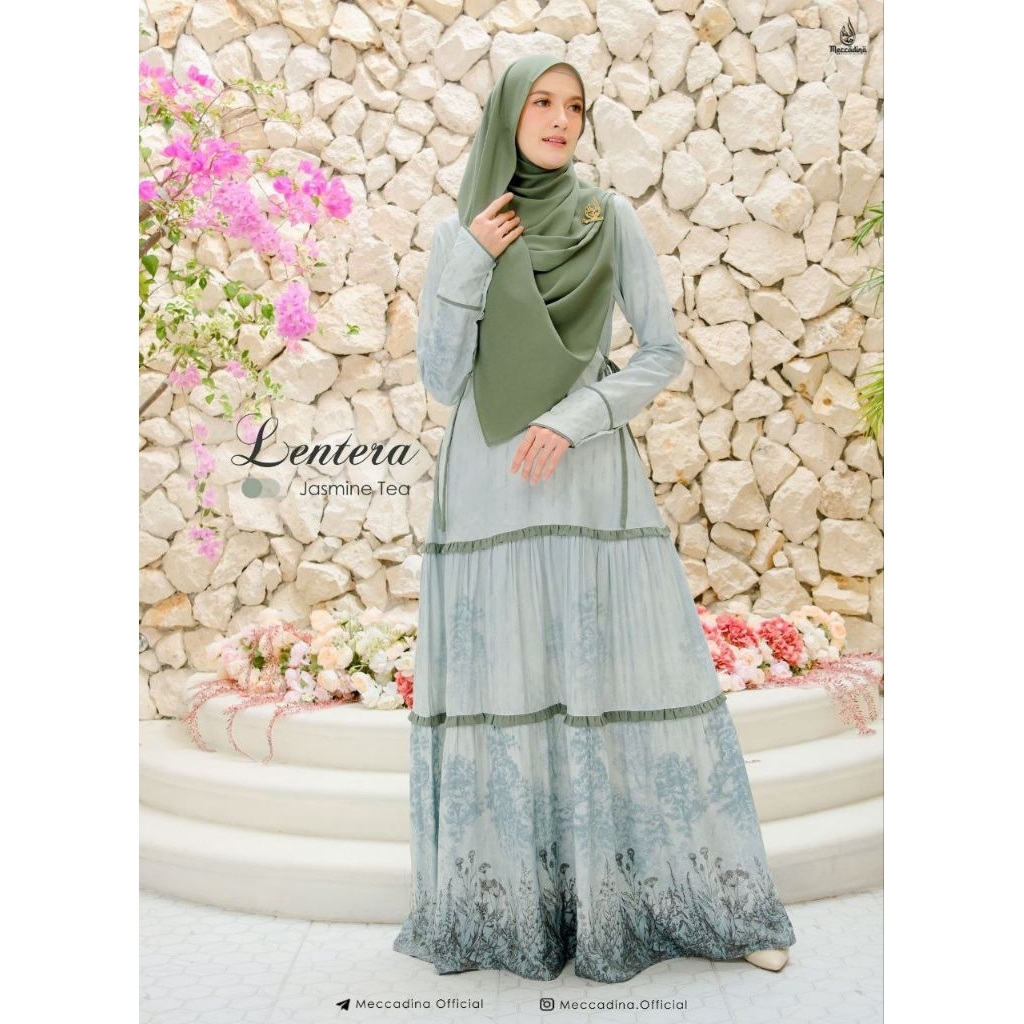 LENTERA DRESS SET SCARF FREE BROOCH BY. MECCADINA