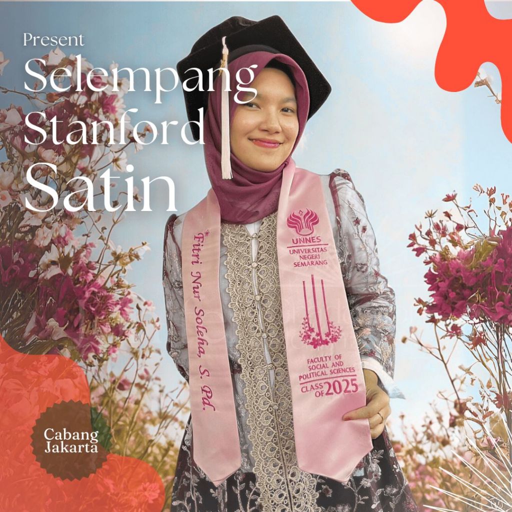 Selempang Wisuda Stanford - Bahan Satin Premium - Selempang Premium - Selempang Leher