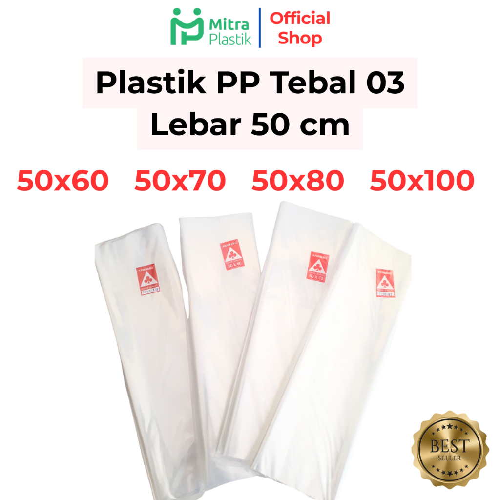 Plastik PP Lebar 50 Tebal 03 50x60 50x70 50x80 50x100 Kantong Plastik Bening Transparan