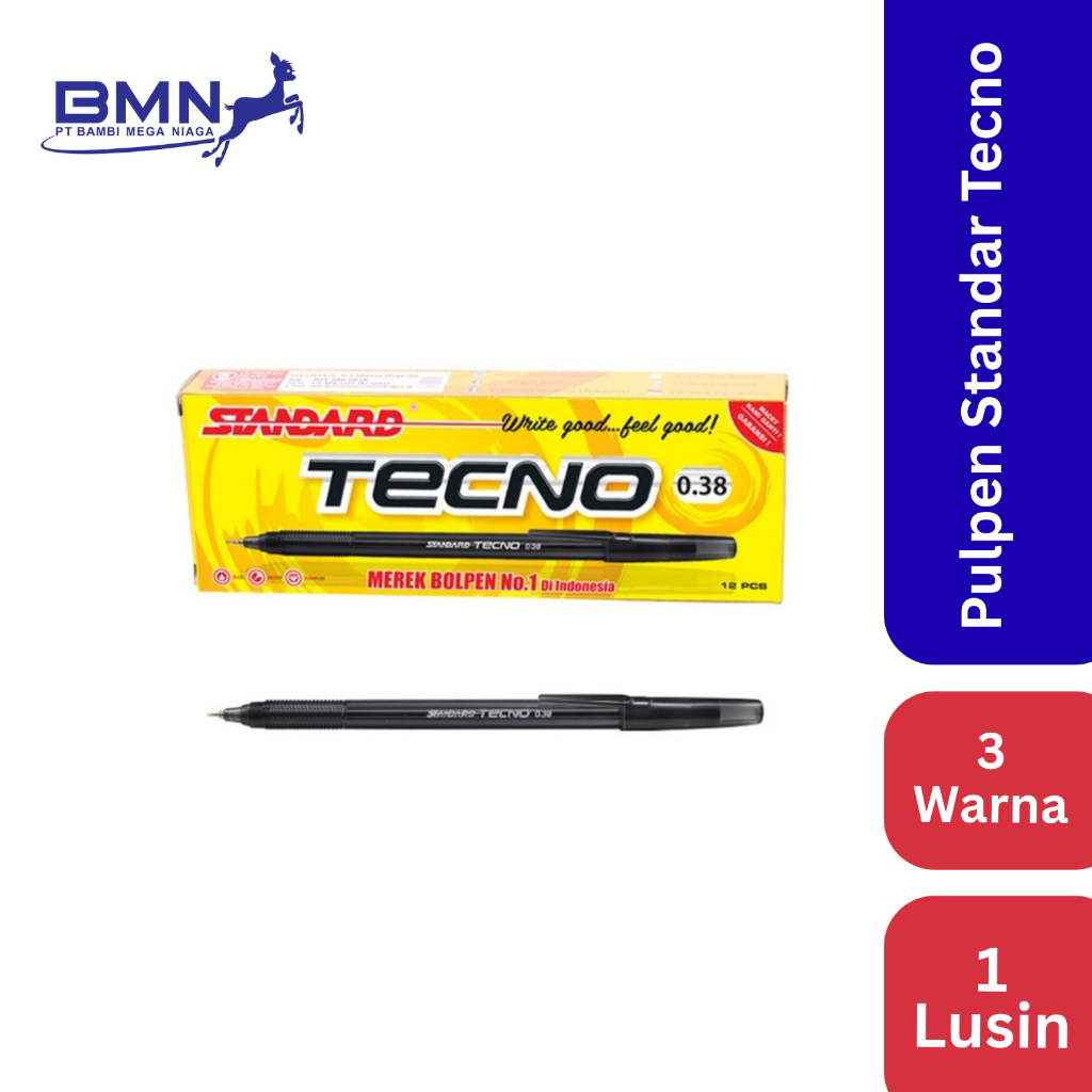 Pulpen Standar Tecno 1 Lusin