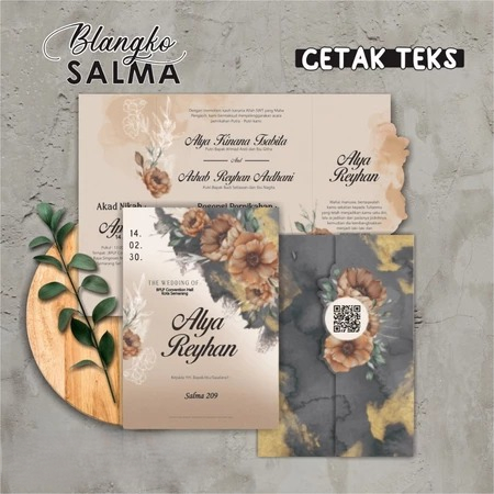 CETAK UNDANGAN & BLANKO KOSONGAN UNDANGAN PERNIKAHAN SALMA SIMPLE MURAH