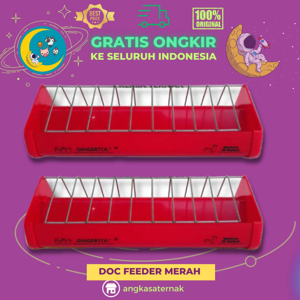 DOC FEEDER MERAH KECIL - TEMPAT RANSUM DOC KECIL MEDION - Tempat Pakan Makan Ayam DOC