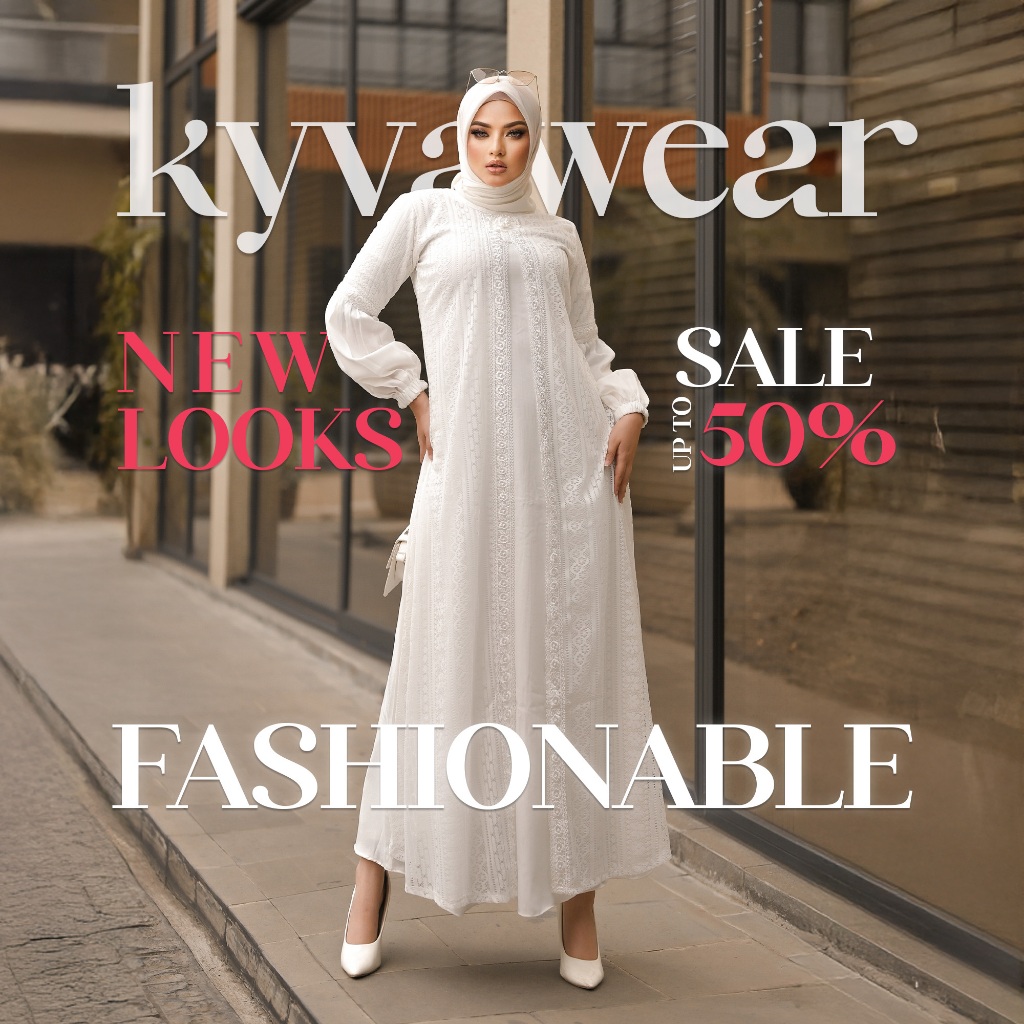 KYVA GAMIS ABAYA TURKEY PUTIH TERBARU RENDA BROKAT EDN 020 PESTA REMAJA MEWAH