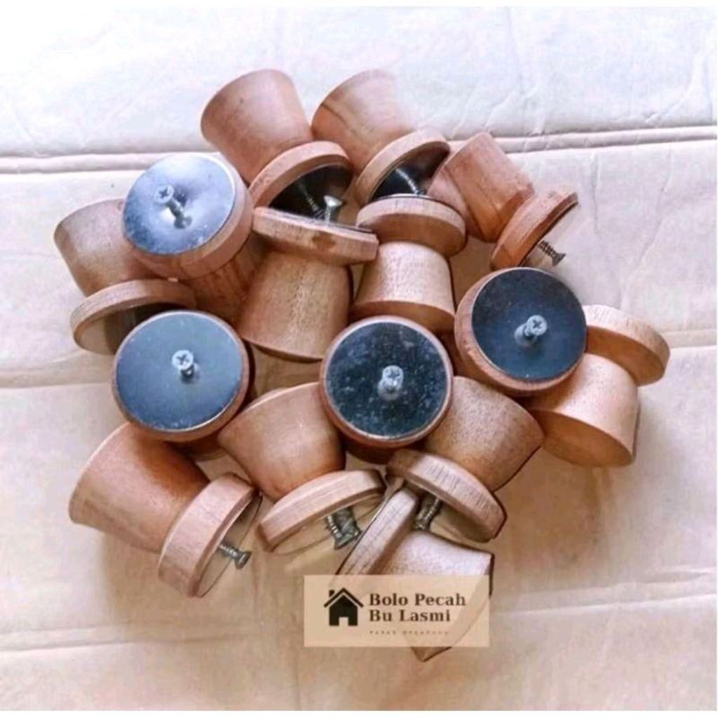 BL - Pegangan Tutup Panci Kayu / Pentol Mur Baut Tutup Panci / Pegangan Tutup Panci Kayu / Tutup Kay