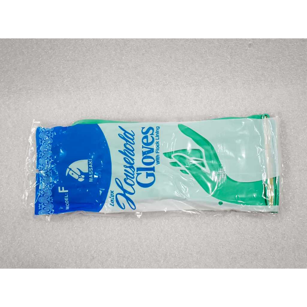 WARNA HIJAU  SARUNG TANGAN KARET TEBAL MASSAKI XL WARNA HIJAU / SARUNG TANGAN LATEX MASSAKI FLOCK LI