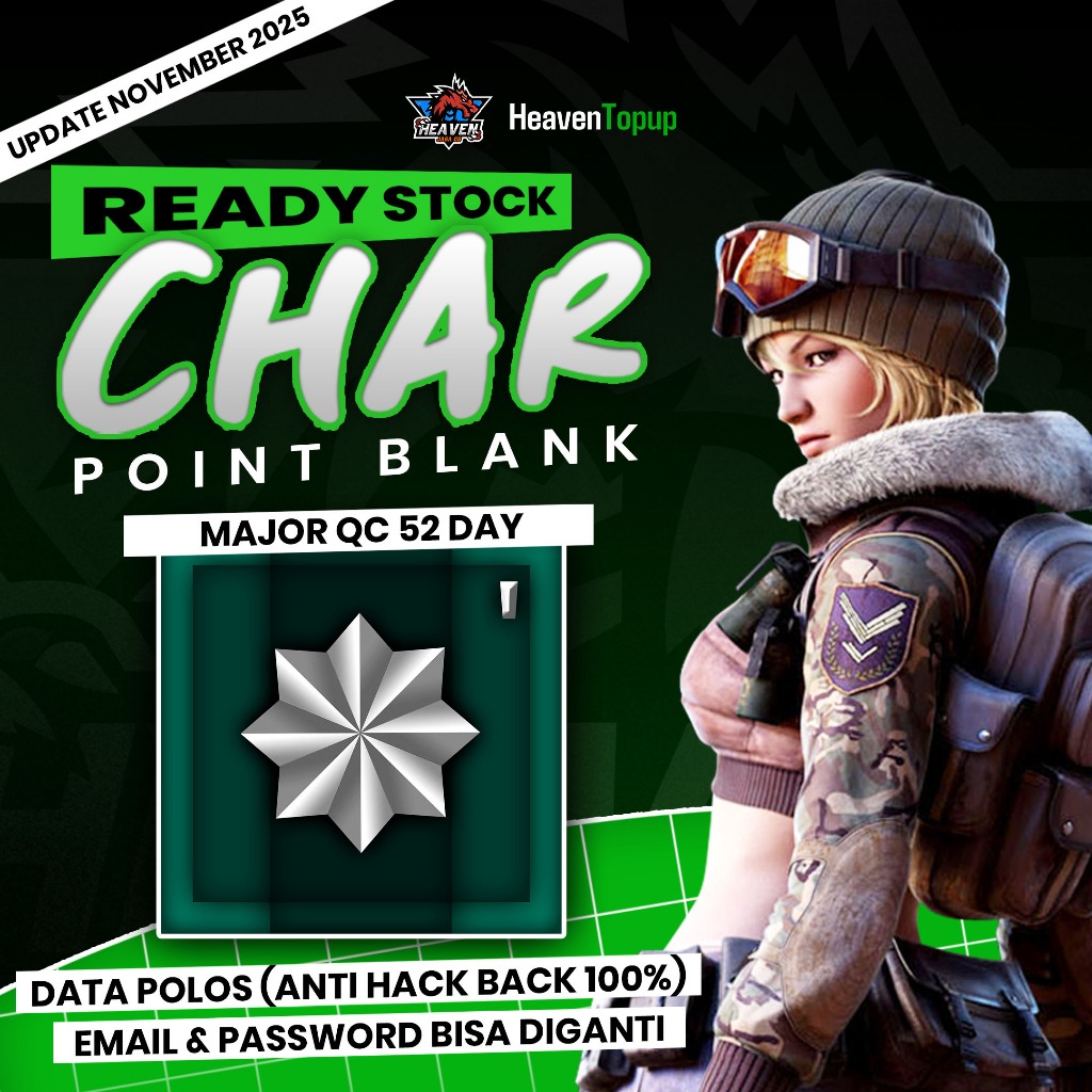 Major QC 52 Day Data Polos Full Title | Char Point Blank/Char PB Heaven Topup