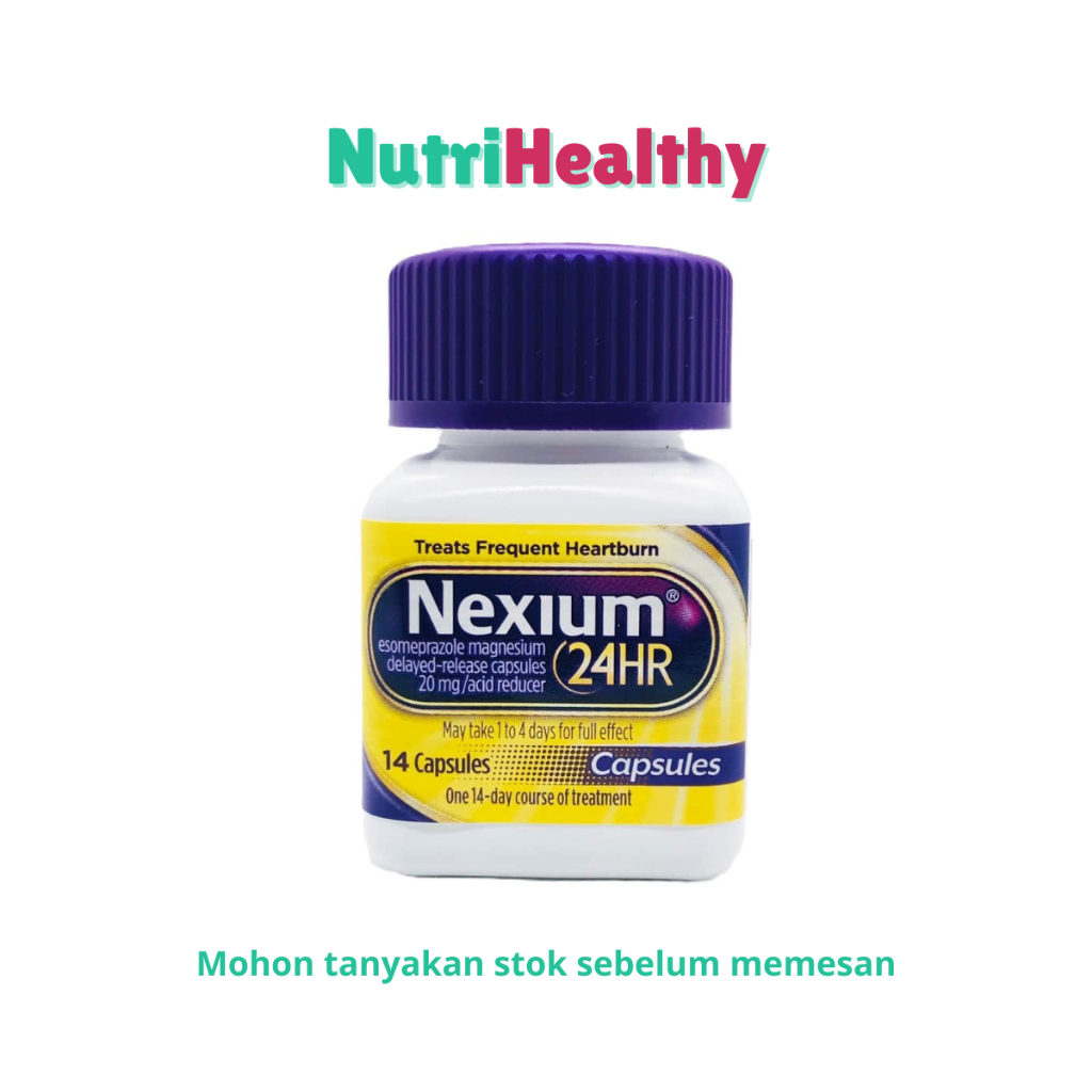 Nexium 24HR 20mg 14 Kapsul - Untuk Maag & Asam Lambung Bekerja 24 Jam