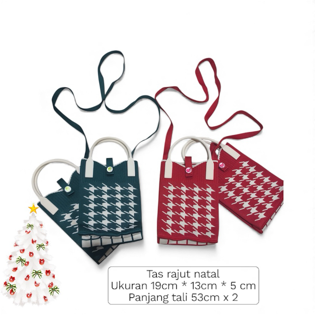 Tas anak rajut / tas wanita rajut / tas edisi natal / tas ringan keren / tas modis anak anak