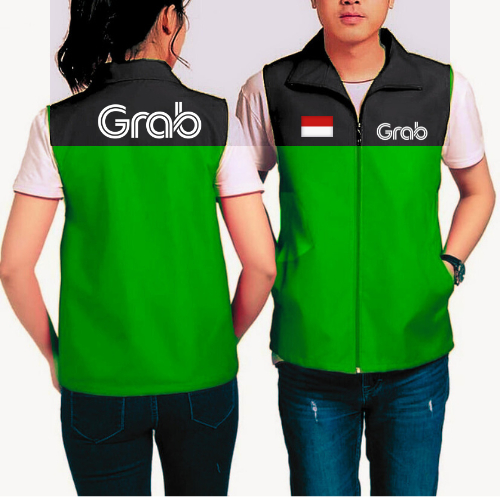 Rompi Vest Grab | Rompi Grab | Jaket Grab Original-Rompi Kombinasi terbaru anti air, Rompi Grab Indo