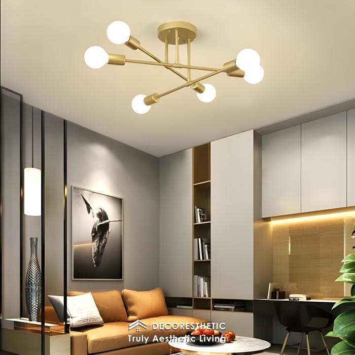 News Decoresthetic TaffLED Fitting Lampu Hias Plafon Langit Luxury Aesthetic 6 LED E27 Ceiling Light