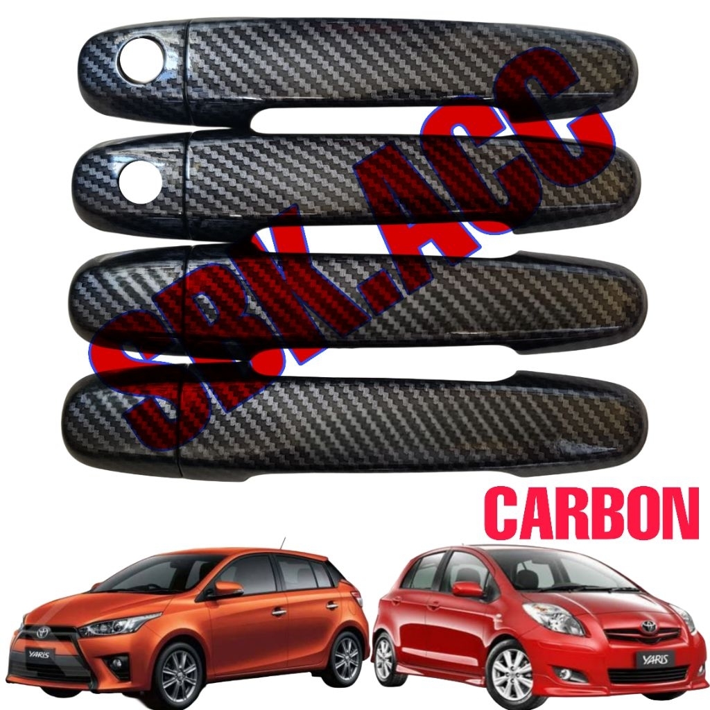 Door Handle Cover Yaris Lama Old 2006 2007 2008 2009 2010 2011 2012 2013 Carbon/ Pelindung Handle Ga