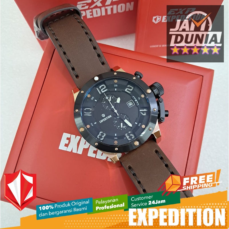 JAM TANGAN PRIA EXPEDITION ORIGINAL CHRONOGRAPH KULIT EXF 6381 EXF6381 EXF 6381 EXPEDITION 6381 EXP 