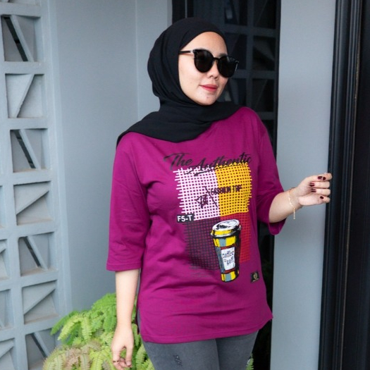 Oversize Kaos Wanita / Baju Atasan Wanita / Tshirt Oversize Wanita Model HIjab Style / Kaos Cewek Le