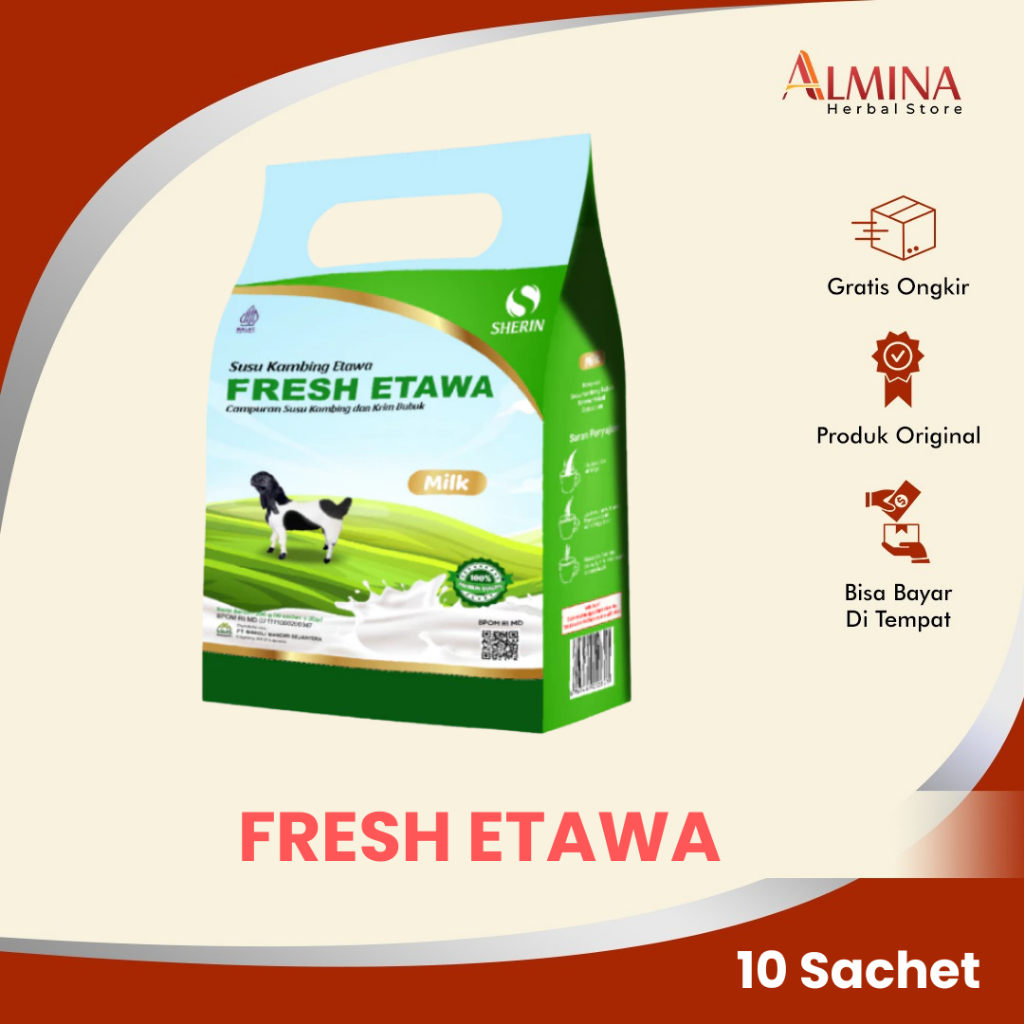 Susu Kambing Suplemen / Vitamin Penggemuk Badan Anak Dewasa Fresh Etawa Isi 10 Sachet
