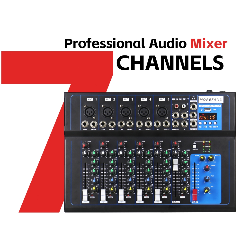 Mixer Audio 4 Channel Bluetooth 48V DSP Efek 4/7 channel audio mixer usb soundcard/laptop