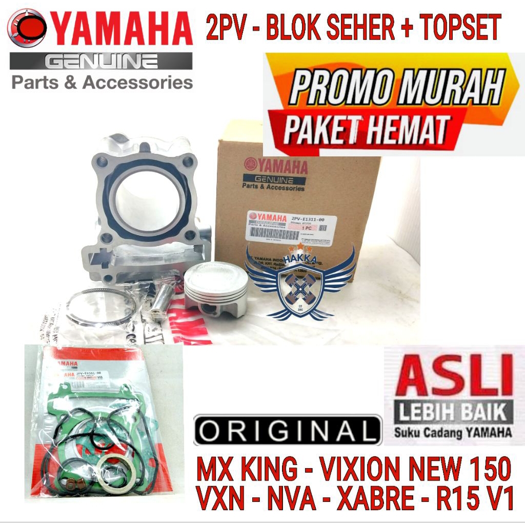 2PV BLOK SEHER + TOPSET ORIGINAL YAMAHA MX KING, BLOK SEHER YAMAHA VIXION NEW 150, BLOK SEHER ORIGIN
