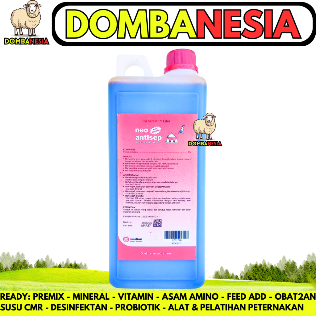 NEO ANTISEP NEW FORMULA 1 LITER MEDION - Desinfektan Disinfektan Iodine untuk Kandang dan Peralatan 