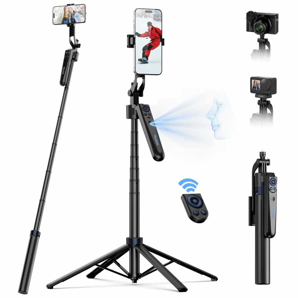 TOOL STORE - TELESIN Tripod HP Kamera Auto Tracking with Bluetooth Remote - P3-MS-03