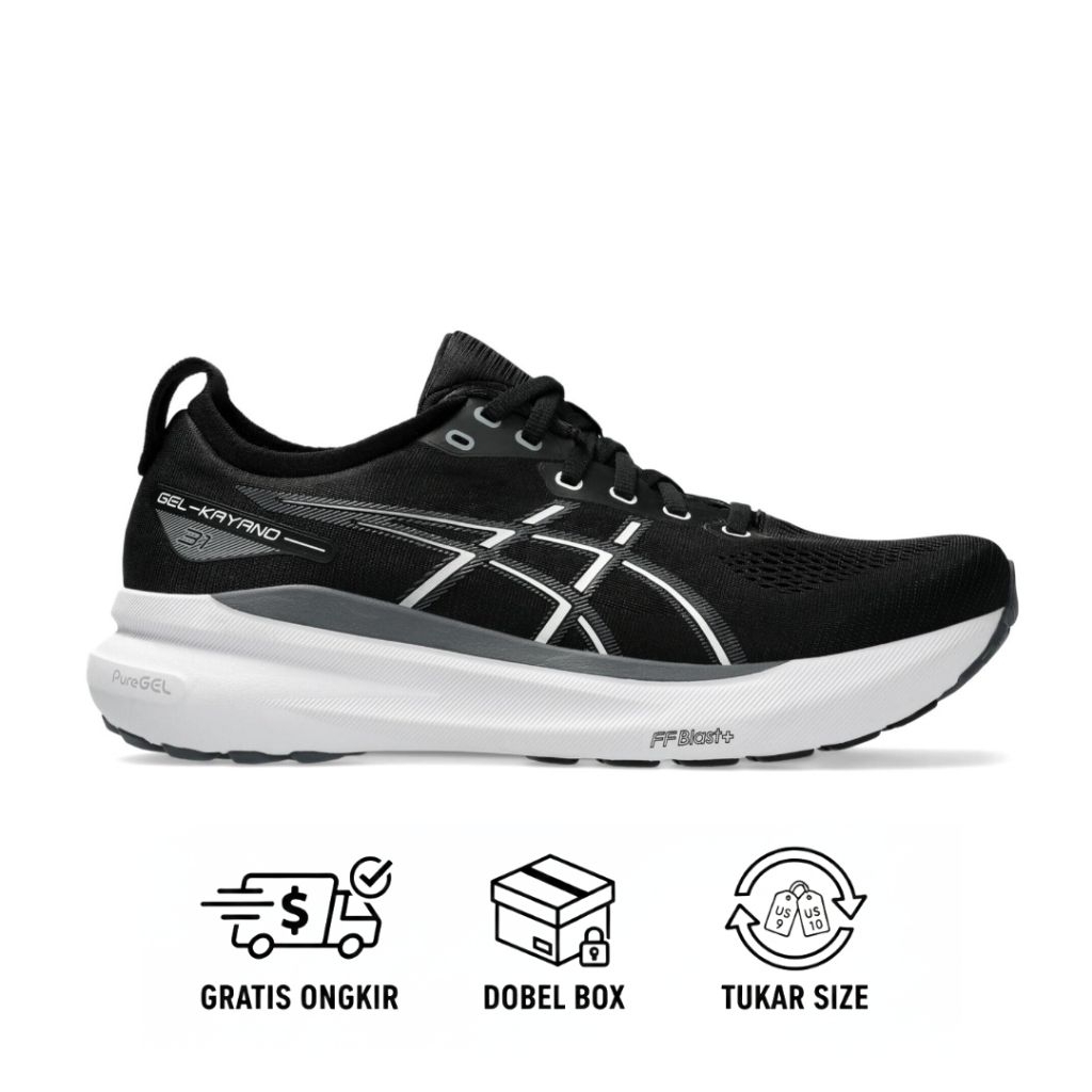 Sepatu Running Pria Asics Gell Kayano 32 Black White