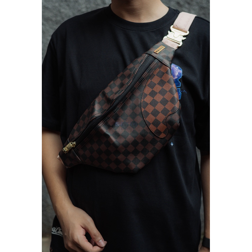 Sprayground Boujee Strap Crossbody Waistbag Brown Original / Tas Selempang Sprayground Authentic