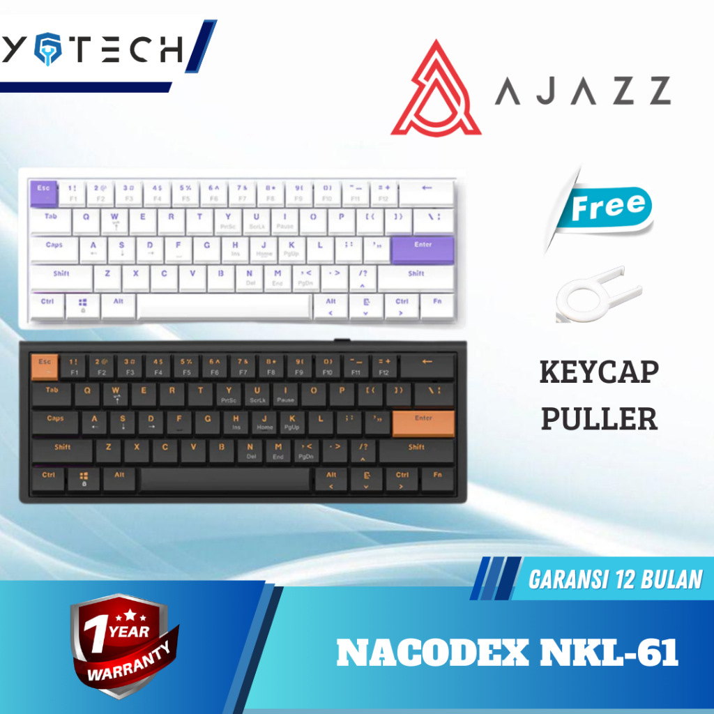 Ajazz X Nacodex NKL61 Low Profile Mechanical Keyboard Wired Connection