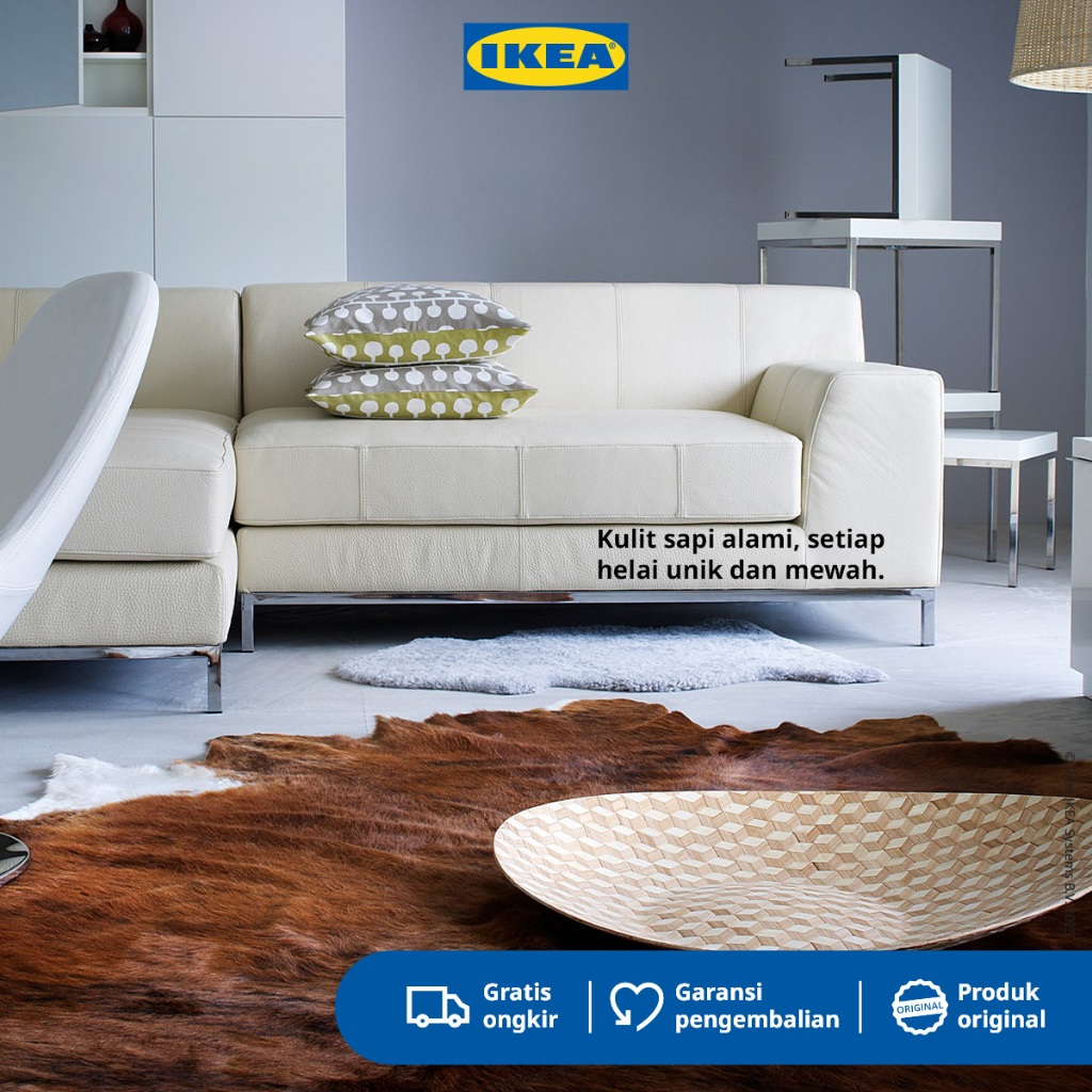 IKEA KOLDBY Karpet Kulit Sapi Cokelat Minimalis