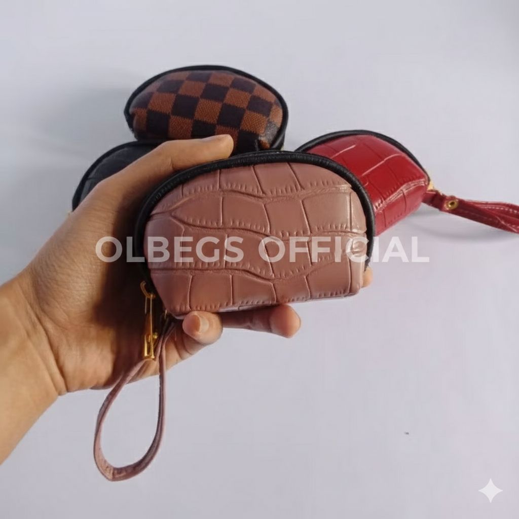Dompet koin mini Oval lucu cewe murah motif kulit croco mewah  murah terbaru korea style uang kertas