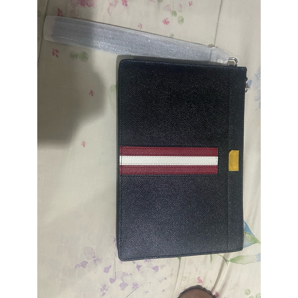 BALLY POUCH TENERY LEATHER NECESSSAIRE IN BLACK AUTHENTIC FULLSET Tas handbag baru original