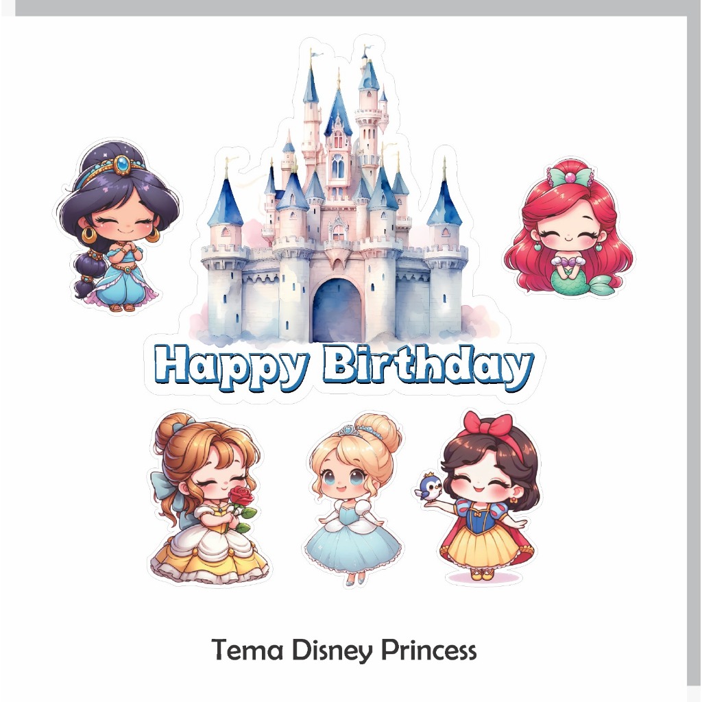 Topper Kue Princess Disney Set/ Set Topper Kue Princess