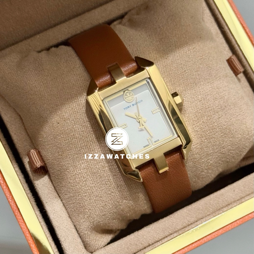 Jam Tangan Tory Burch Dalloway Brown Leather Strap