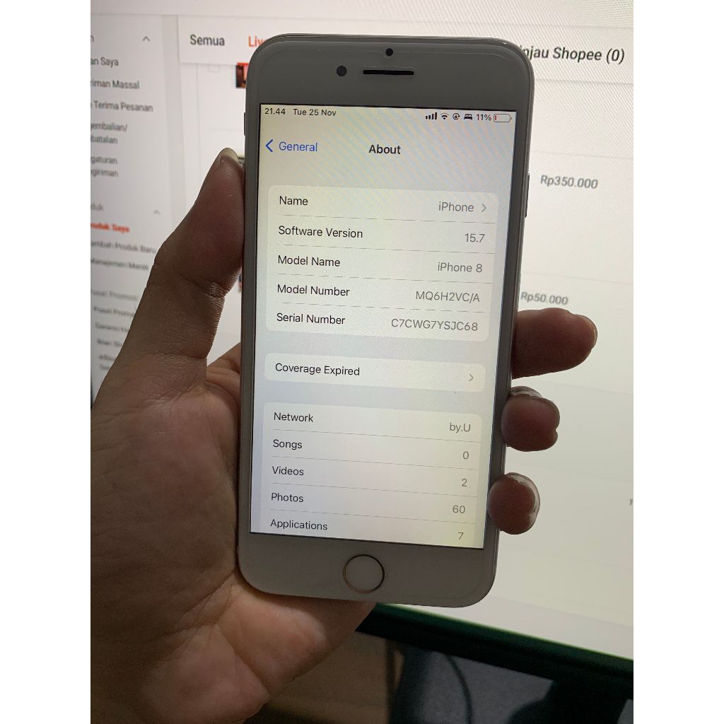 iphone 8 64gb white bekas second all operator