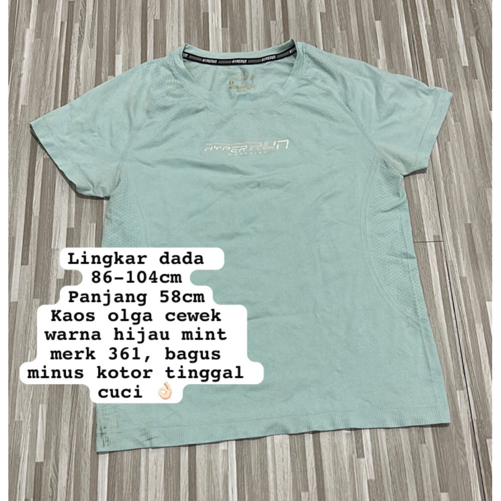 Kaos olga cewek hijau mint brand