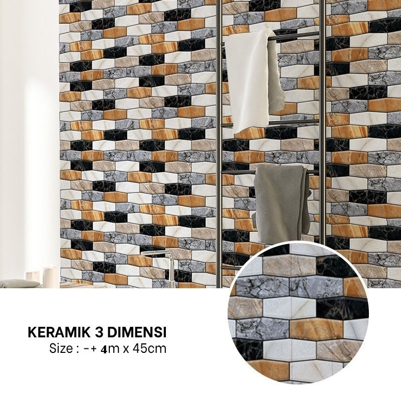 Wallpaper Dinding Keramik Bata 3D 3.5m s/d 4m X 45cm | Wallpaper Bata Keramik